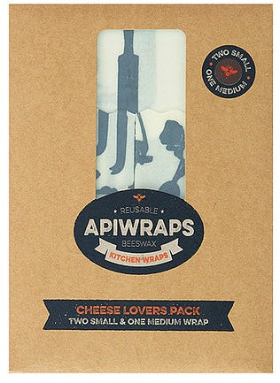 Apiwraps Reusable Beeswax Wraps - Cheese Lovers Set (3 pc)
