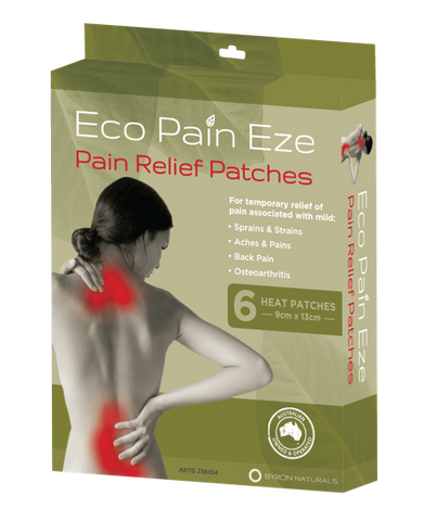 BYRON NATURALS Eco Pain Eze Pain Relief Heat Patches x 6pc