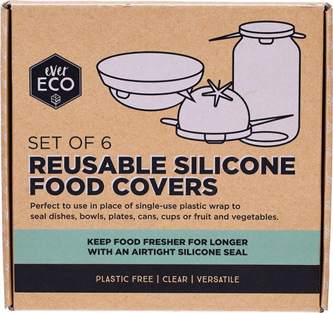 EVER ECO Reusable Silicone Food Covers 100% Food Grade - Set of 6