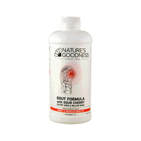 NEW! Nature's Goodness GOUT FORMULA with Sour Cherry, Celery Seed & Willow bark 1L