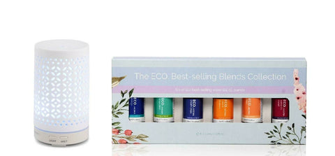 Aromamist Ultrasonic Diffuser & Eco Essential Oils Blends Pack (Mystique)