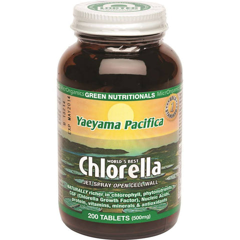 GREEN NUTRITIONALS Yaeyama Pacifica Chlorella Tablets (500mg) 200 tabs