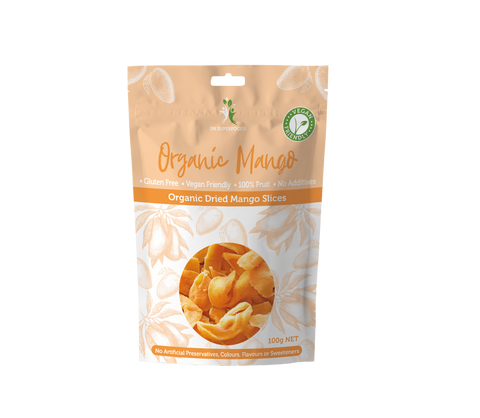DR SUPERFOODS Organic Dried Mango Slices (Nothing Added) 100g