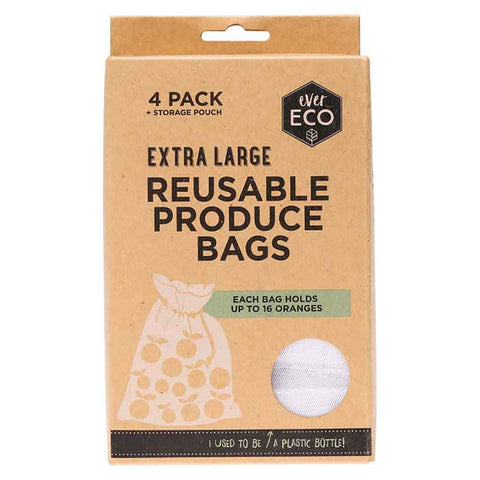 Ever Eco Reusable Vegetable Fruits Produce Bags (Large x 4 pack)
