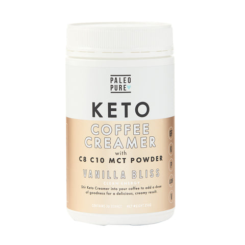 Paleo Pure Keto Coffee Creamer with C8 C10 MCT Powder - Vanilla Bliss 250g