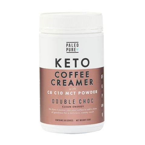 Paleo Pure Keto Coffee Creamer with C8 C10 MCT Powder - Double Choc 250g