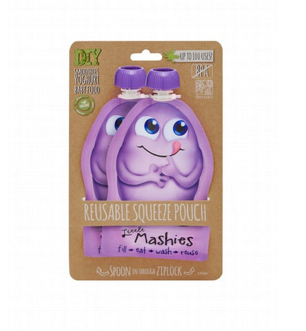 Little Mashies Reusable Squeeze Pouch Purple 2 Pack