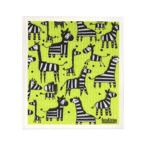 RETROKICHEN 100% Biodegradable Dishcloth - Zebras